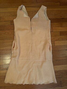 Armani Yellow Dress, Size US6, Knee Length w/ Front Zip & Back Keyhole Accent